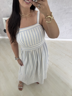 Imagem do Vestido midi linho | listrados