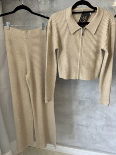 Trijunto modal canelado | casaqueto+cropped+calça - loja online