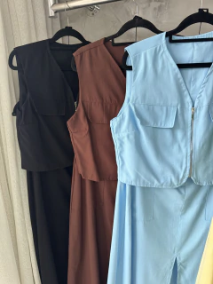 Conjunto marant | saia longa + blusa zíper