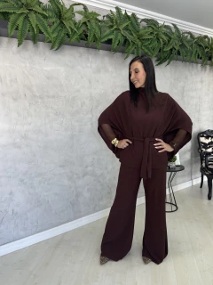 Conjunto ana ruga | blusa estilo poncho + calça na internet