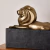 Escultura Leão em Polirresina Ouro Velho