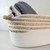 Cesto de Fibra Natural e Algodão com Alça 41x22x16cm - Branco - Tudinho para Sua Casa - Loja de Artigos Decorativos