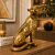 Escultura Decorativa Leopardo Dourado G