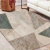 Tapete Moderno Abstrato em Tons de Bege e Verde 1,40m X 2,00m