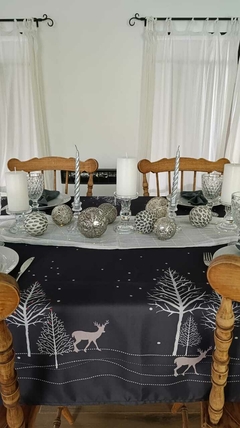 MANTEL GABARDINA ACRÍLICA NAVIDAD CIERVOS - Duvet
