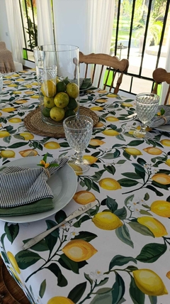 MANTEL GABARDINA ACRÍLICA LIMONES