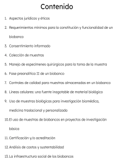 Biobancos como plataforma para investigación biomédica - comprar en línea