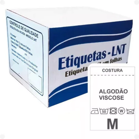 Caixa de Etiqueta de Composição em TNT com 500 folhas - Selecione o tamanho (L1, L2, L3, L4)