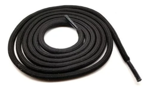 Cordões/Cadarço Roliço Com Ponteira Preto Ou Branco 1,20 Mt - 100un