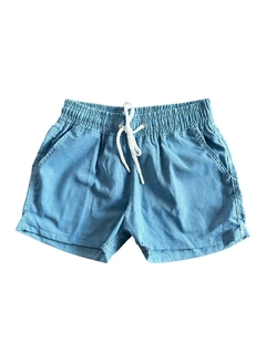 Shorts de Linho Feminino - azul oceano