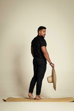 CALÇA LINHO MASCULINA - PRETO na internet