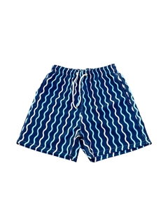 Bermuda Tactel Masculino - ondas fundo azul
