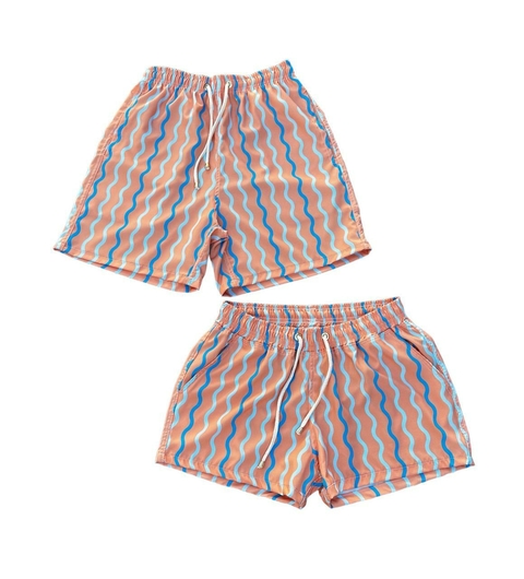 Bermuda Tactel Kit Mozão - ONDAS FUNDO LARANJA