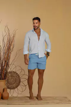 Bermuda de Linhão Masculina - AZUL JEANS