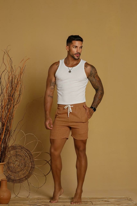 Bermuda de Linhão Masculina -MARRON CAFÉ