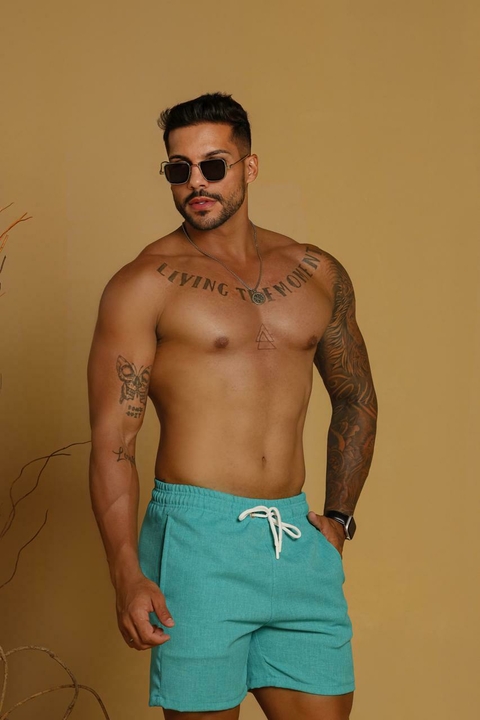 Bermuda de Linhão Masculina -VERDE AGUA