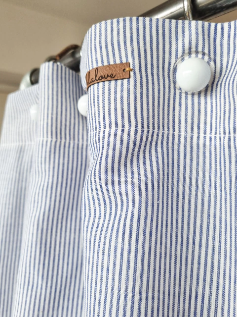 Cortina baño BERTA RECTA mil rayitas 1,60x1,80 - comprar online