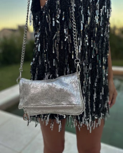 BANDOLERA MARÍA PLATA LUREX - comprar online