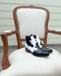 TEXANA VELVET BLANCO Y NEGRO - OlivettaShoes