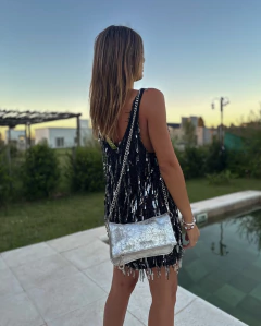 BANDOLERA MARÍA PLATA LUREX - OlivettaShoes