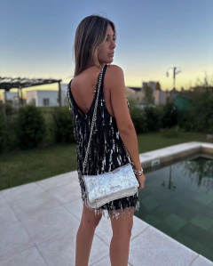 BANDOLERA MARÍA PLATA LUREX - tienda online