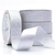 Fita de Cetim 38MM - Branco com Lurex Prata 1 Metro