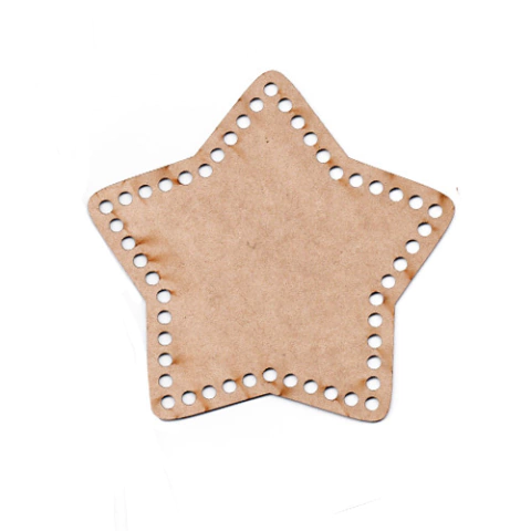 MDF Placa Para Crochê Estrela - 21x21cm