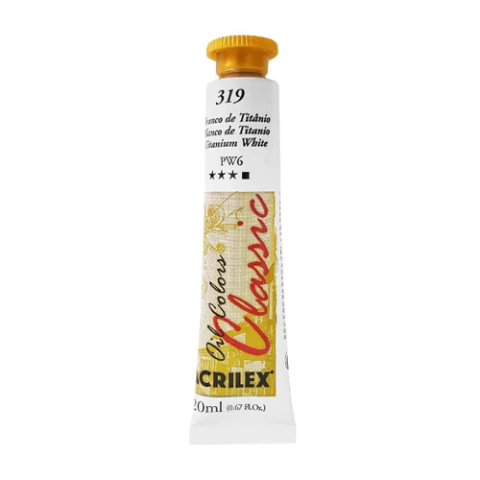 Tinta Óleo Acrilex 20ml 319 - Branco de Titânio
