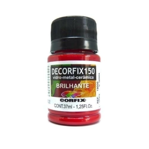 Tinta Decorfix 150 Brilhante 433 - Vermelho Topázio 37ml Corfix