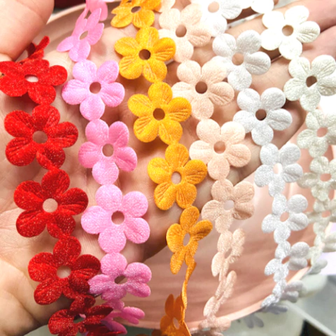 Fita Flor Furo Central em Poliéster 22mm - 1 Metro