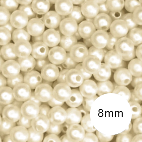 Pérola Inteira Com Furo 8mm Cor Pérola 50g - comprar online