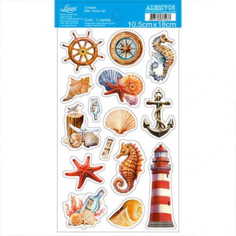 Adesivo Com Recorte Litoarte ADL3-037 - Coleção Mar Doce