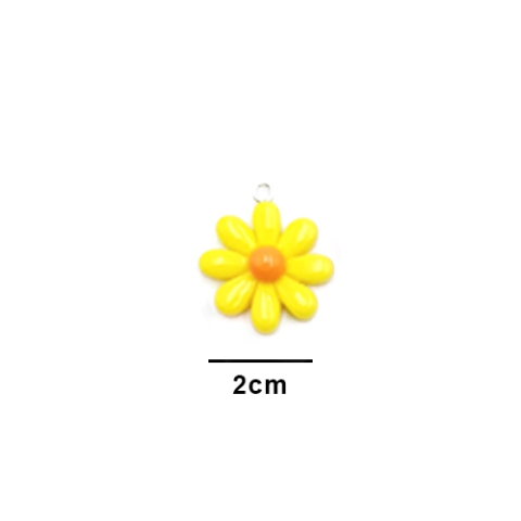 Pingente Margarida 2cm - Amarelo Unidade