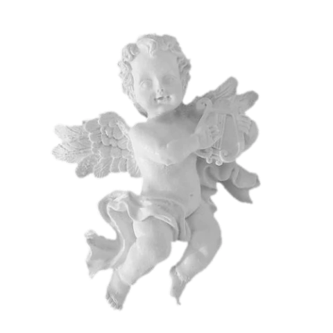 Aplique de Resina - Anjo com Harpa Grande 12x10cm LLA-168