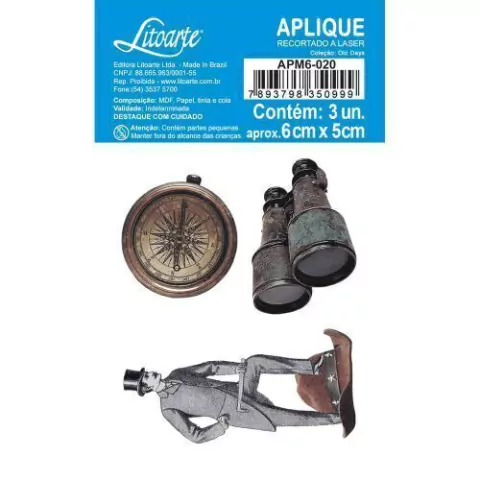 Aplique em Papel e MDF Litoarte Coleção Old Days - APM6-020