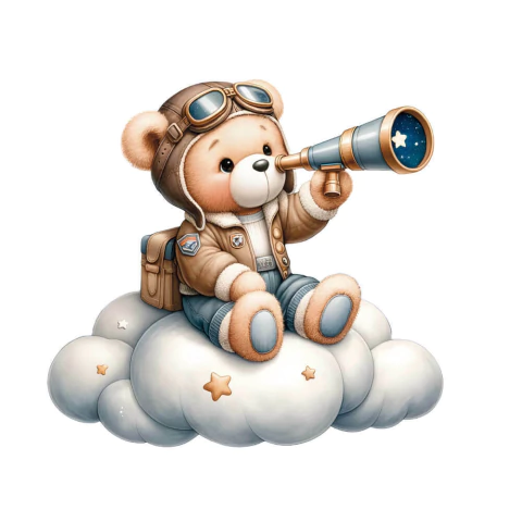 Aplique em Papel e Mdf - Coleção Ursinho Aviador APM8-1447 - comprar online