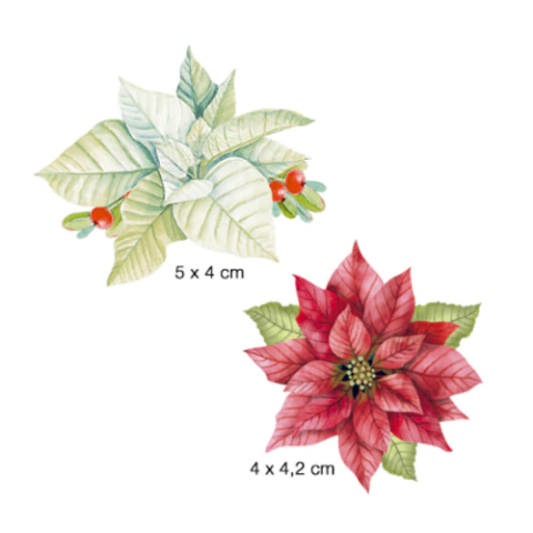 Aplique Natalino Papel MDF Litoarte Flor de Natal APMN4-023 Darlene Artesanatos