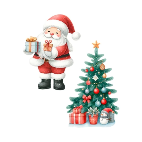 Aplique em Papel e MDF Litoarte Noel e Árvore de Natal - AMPN4-051 - comprar online