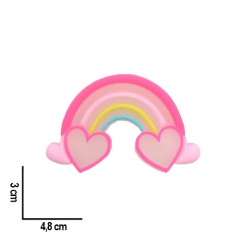 Aplique Emborrachado - Arco Íris com Coração