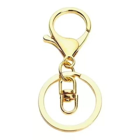 Argola 2,5cm Chaveiro Com Mosquetão Dourado Unidade