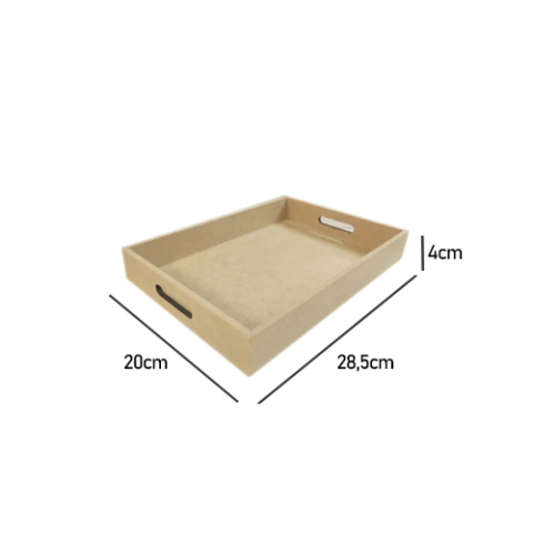 Cesta Retangular Lisa P em Mdf 28,5x20x4cm