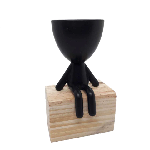 Vaso Decorativo Preto - Bob Robert Sentado