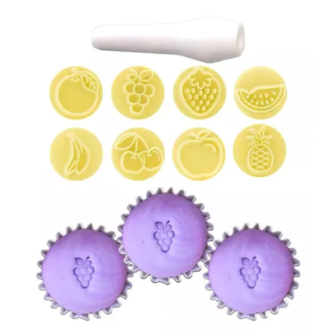 Kit Carimbos Frutas Amarelo 8 Peças - BlueStar DV