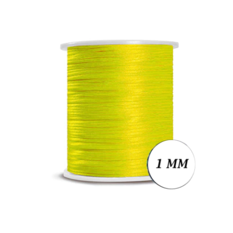 Cordão de Cetim Rabo de Rato 1mm Amarelo Canário 91 metros - comprar online