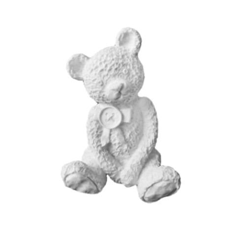 Resina Urso Sentado com Botão 12x9cm LLA-406