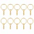 10 Argolas Chaveiro Com Corrente 25mm Dourado