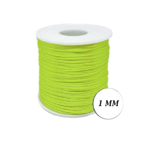 Cordão de Cetim Rabo de Rato 1mm Amarelo Neon 100 Metros - comprar online