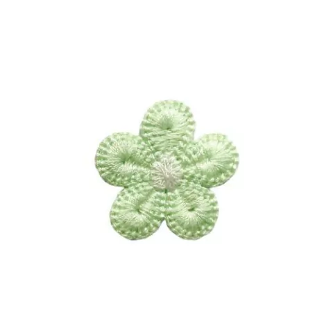 Aplique Flor Crochê 3cm Verde Bebê - Unidade