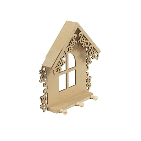 Mdf Porta Chaves Laser Casa Trabalhada - comprar online