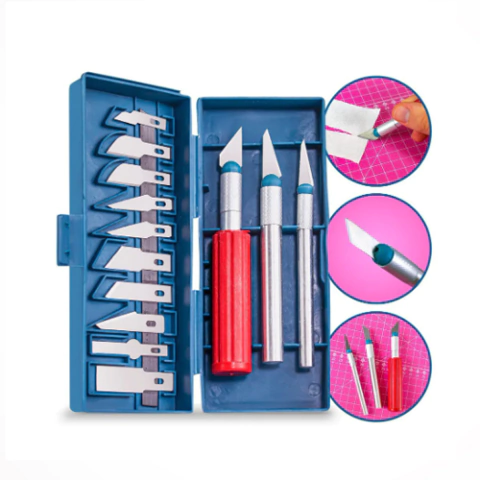 Kit Estojo Estilete Precisão - 13 peças